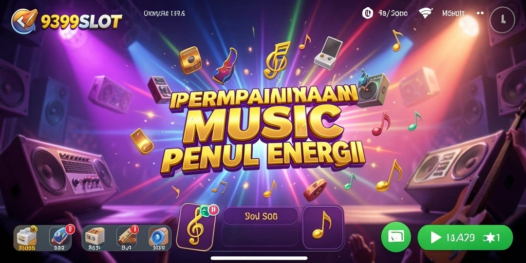 Screenshot gameplay 9399SLOT dengan antarmuka musik yang menarik.