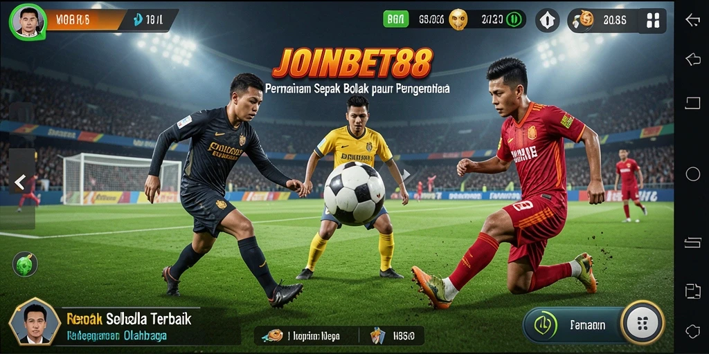 Tampilan permainan action sepak bola yang mendebarkan.