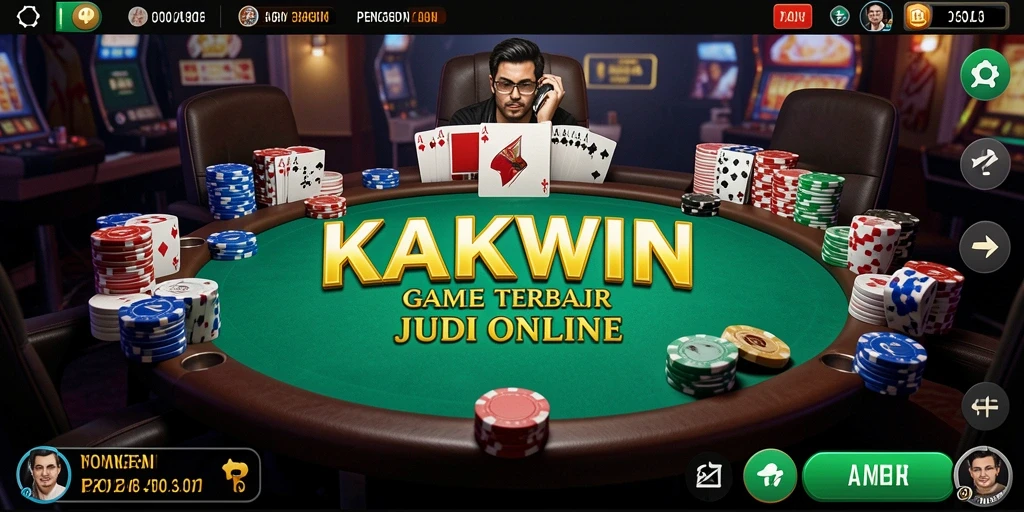 Tangkapan layar KAKWIN menampilkan pengalaman bermain Poker yang mendebarkan.