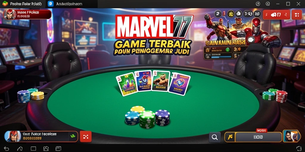 Screenshot utama MARVEL77 menampilkan aksi seru permainan Poker.