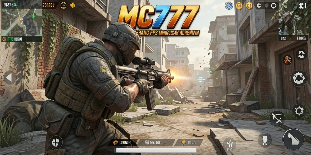 Tampilan utama gameplay FPS yang mendebarkan dan menarik.