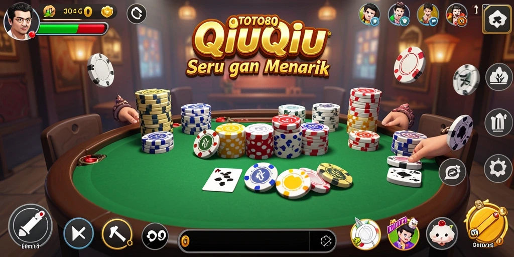 Tampilan gameplay QiuQiu yang seru dan menegangkan.