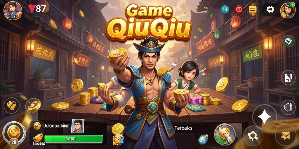 Gameplay seru V87 yang menampilkan aksi QiuQiu yang menarik.