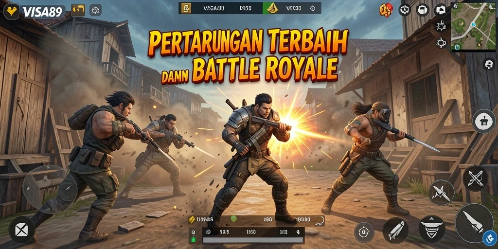 Gameplay mendebarkan dari <strong>VISA89</strong> yang menunjukkan aksi Battle Royale.
