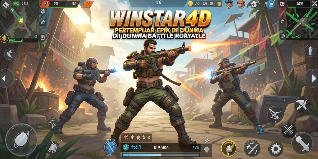 Tampilan gameplay intens dan strategi pertempuran di WINSTAR4D.